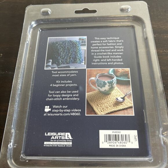 Leisure Arts Learn To Loop Crochet Kit With Book Tool Patterns NEW - Picture 3 of 4